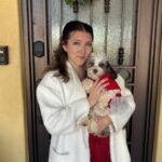 Sarah Patterson with Nova Rose, featured in the cavapoo spotlight blog at Daisy’s Delightful Doodles